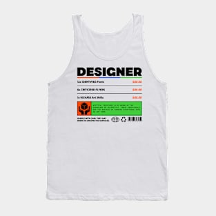 Sarcastic Chart For Designers Tank Top